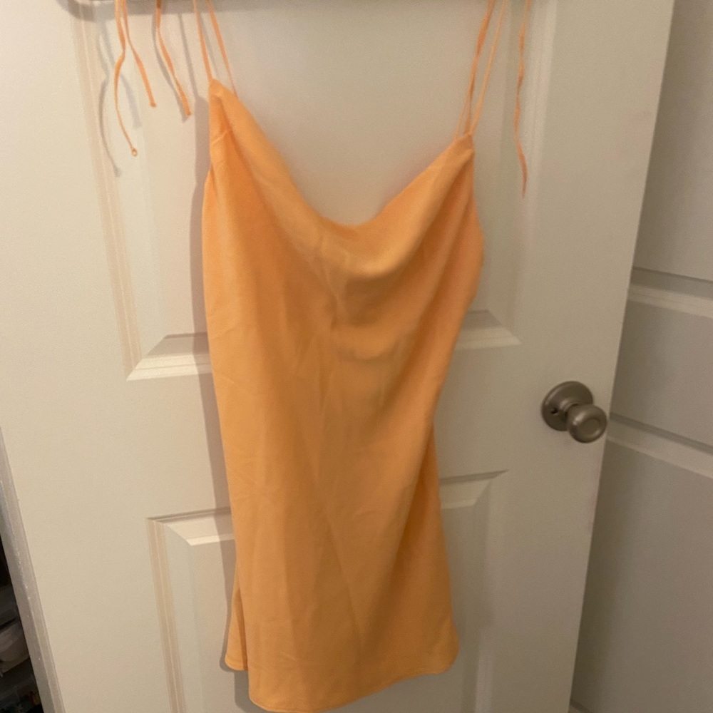 Abercrombie & Fitch Orange Cowl Neck Mini Dress Small Petite NWT